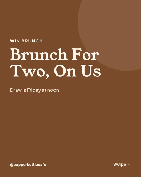 Free Brunch For Two Giveaway – Instagram carousel template, 6 pages