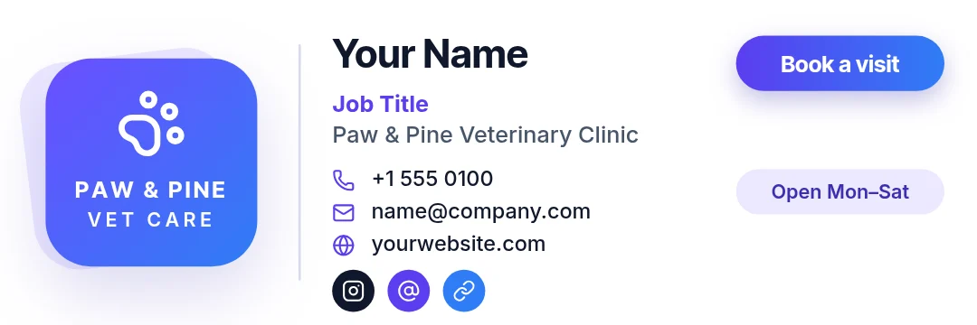 Violet Paw Card Signature – Email signature template
