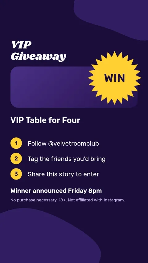 Guest List Giveaway Story – Instagram story template