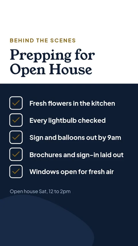 Open House Prep Story – Instagram story template
