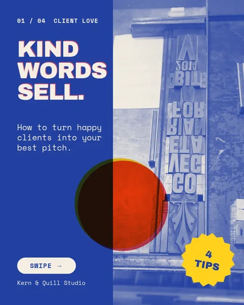 Spot Ink Praise Split – Instagram carousel template, 4 pages
