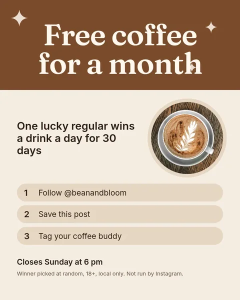 Coffee giveaway – Instagram post template