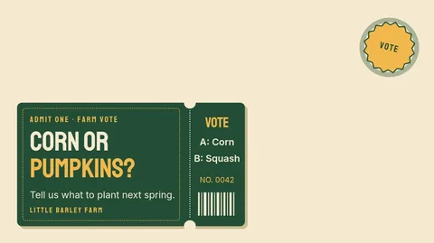 Harvest Vote Admit Stub – X post template