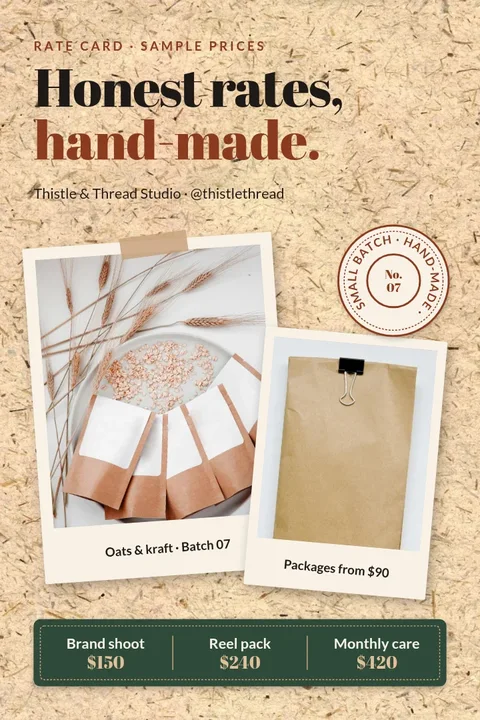 Kraft Prints Rate Card – Pinterest pin template
