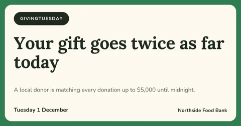 GivingTuesday appeal – Facebook post template