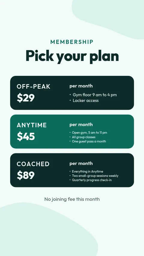 Membership Plans Story – Instagram story template