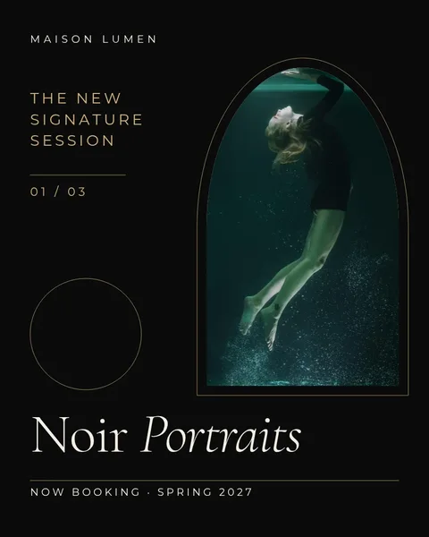 Noir Arch Hairline Carousel – Instagram carousel template, 3 pages
