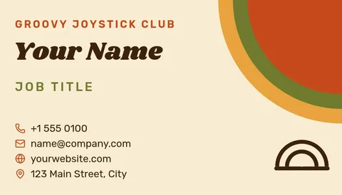 Groove Concentric Arcs Card – Business card template, 2 pages