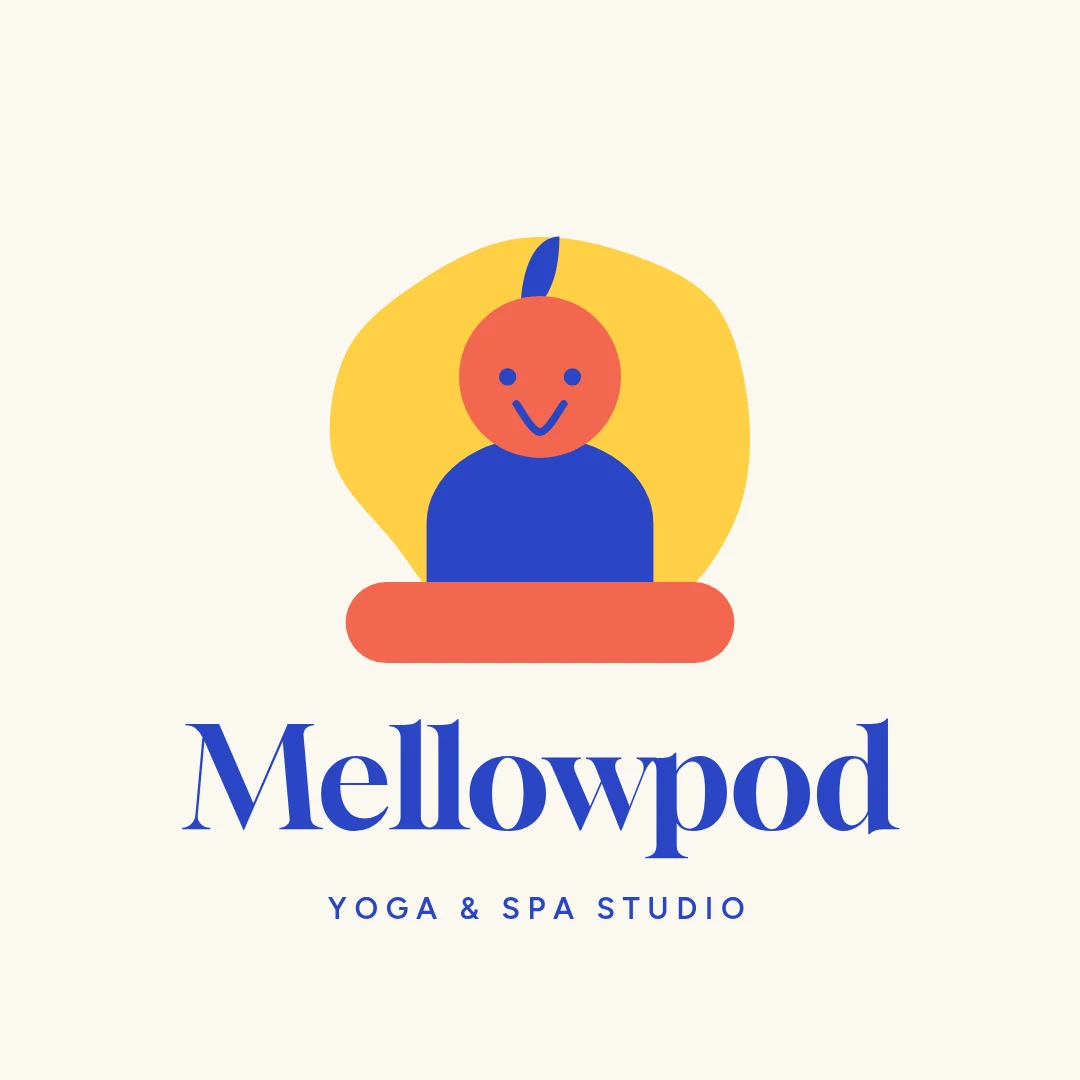 Mellowpod Cut-Paper Yogi Mascot – Logo template