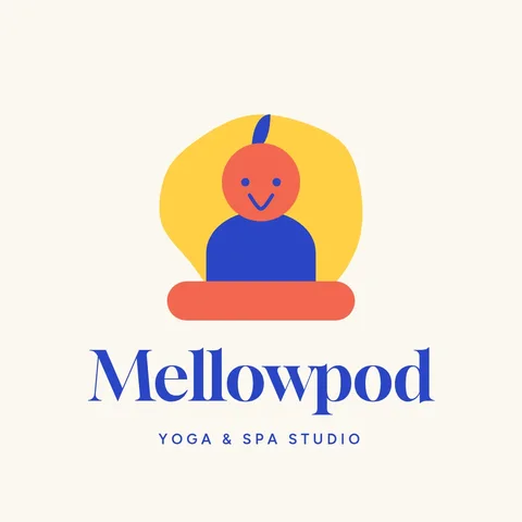 Mellowpod Cut-Paper Yogi Mascot – Logo template