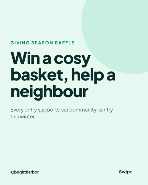 Mint Kindness Raffle Carousel – Instagram carousel template, 6 pages