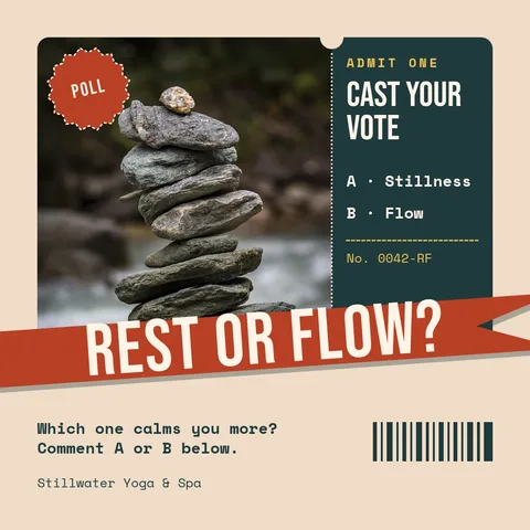Rest or Flow Poll Ticket – Instagram post template