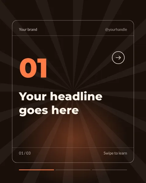 Ember Glass – Instagram carousel template, 3 pages