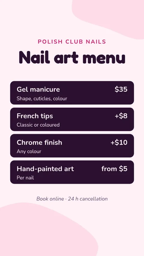 Nail art menu – Instagram story template