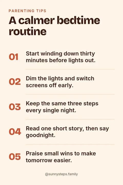 Calm Bedtime Routine Tips – Pinterest pin template