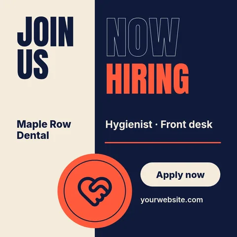 Seam Smile Hiring Poster – Instagram post template