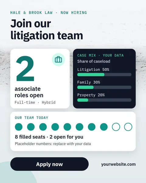 Marble Desk Hiring Cards – Instagram post template