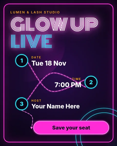 Neon Path Glow Class – Instagram post template