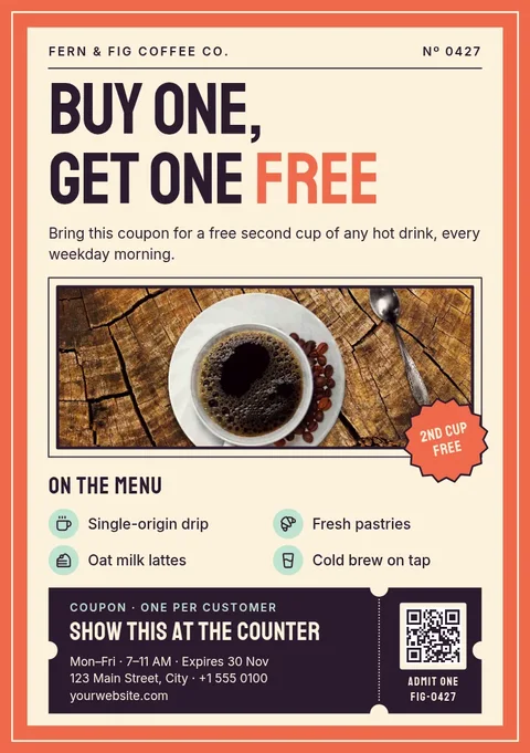 Persimmon Coupon Nested Frames – Flyer template