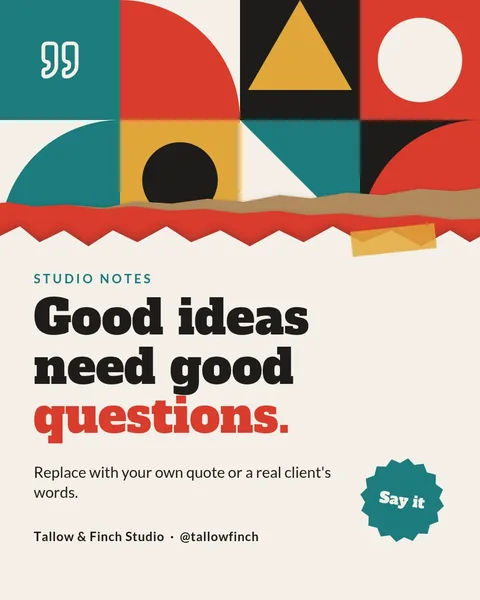 Torn Tile Question Quote – Instagram post template