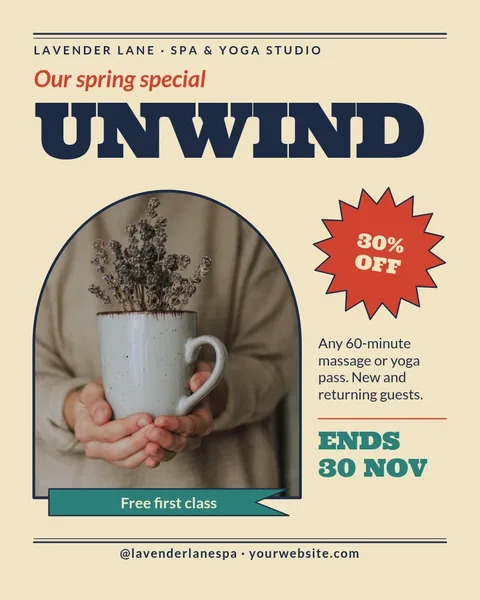Lavender Lane Unwind Sale – Instagram post template