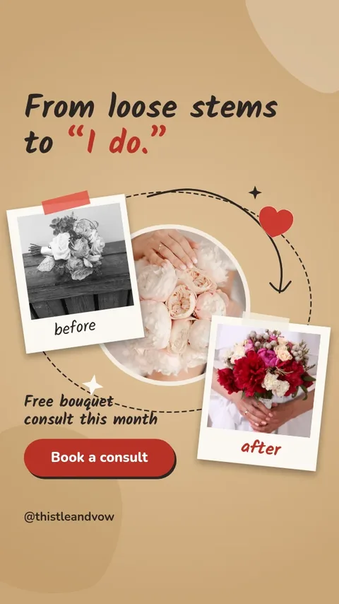 Orbit Polaroid Bouquet Glow-Up – Instagram story template