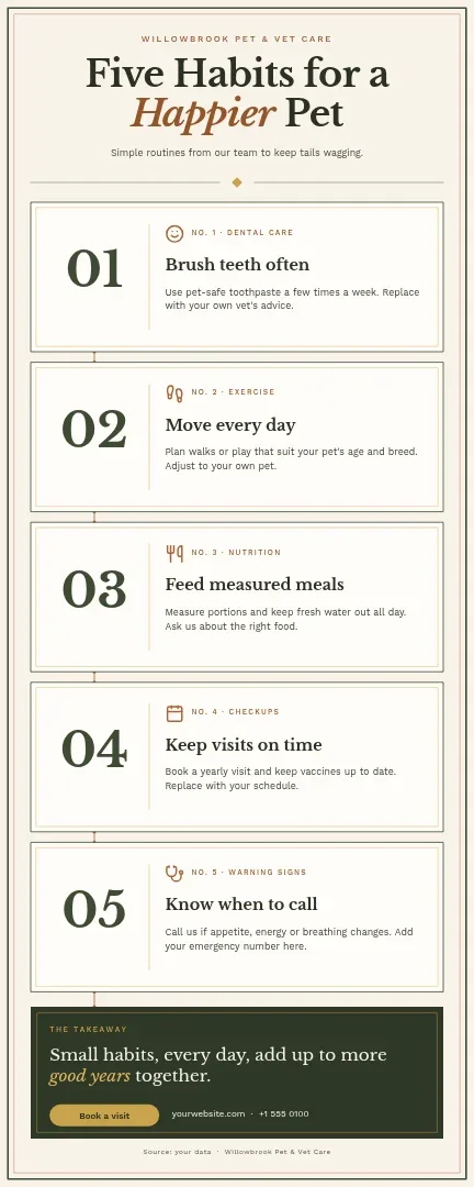 Willowbrook Gallery Care Steps – Infographic template
