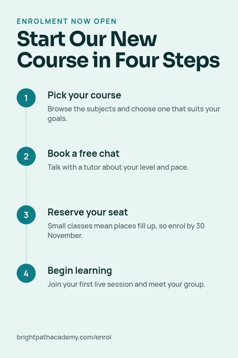 New Course Enrolment Pin – Pinterest pin template