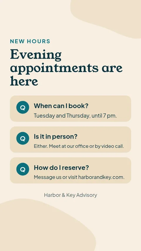 New Advisory Hours Story – Instagram story template