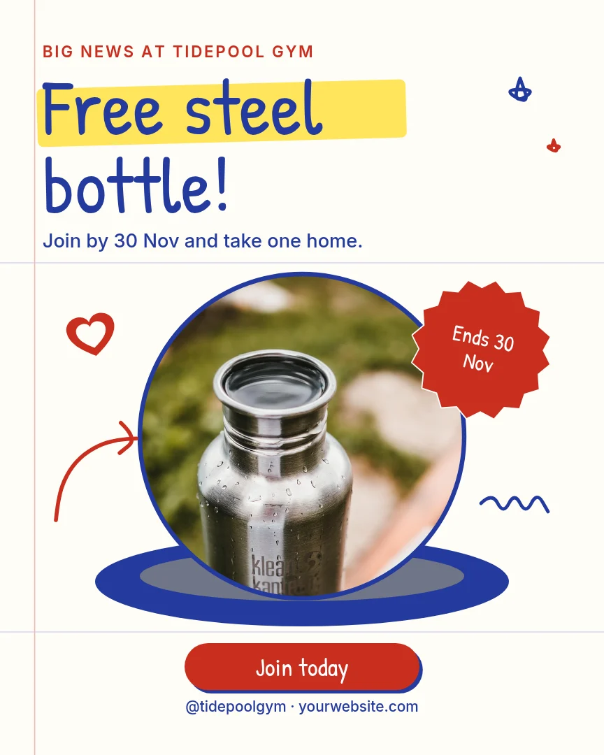 Steel Bottle Stage Doodle – Instagram post template