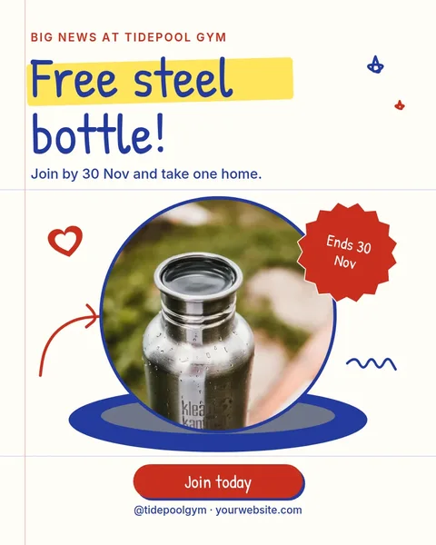 Steel Bottle Stage Doodle – Instagram post template