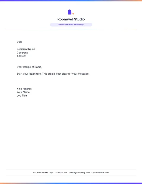 Violet Crest Product Letterhead – Letterhead template