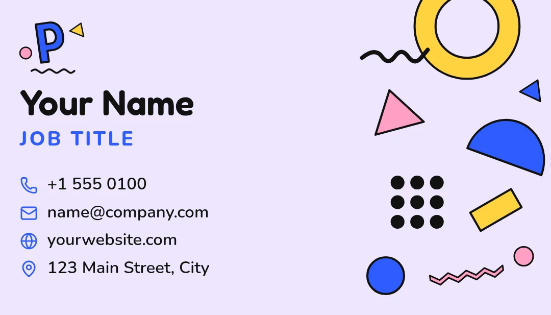 Memphis Hop Travel Card – Business card template, page 1