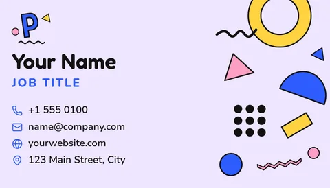 Memphis Hop Travel Card – Business card template, 2 pages