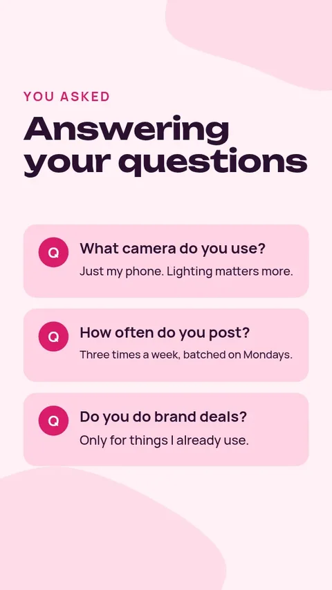 Fan Q&A answers – Instagram story template