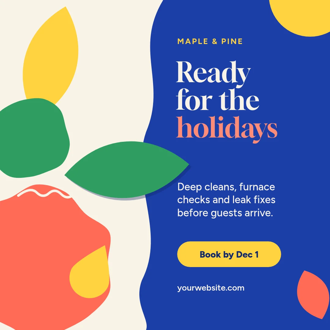 Wavy Seam Holiday Home Care – Instagram post template