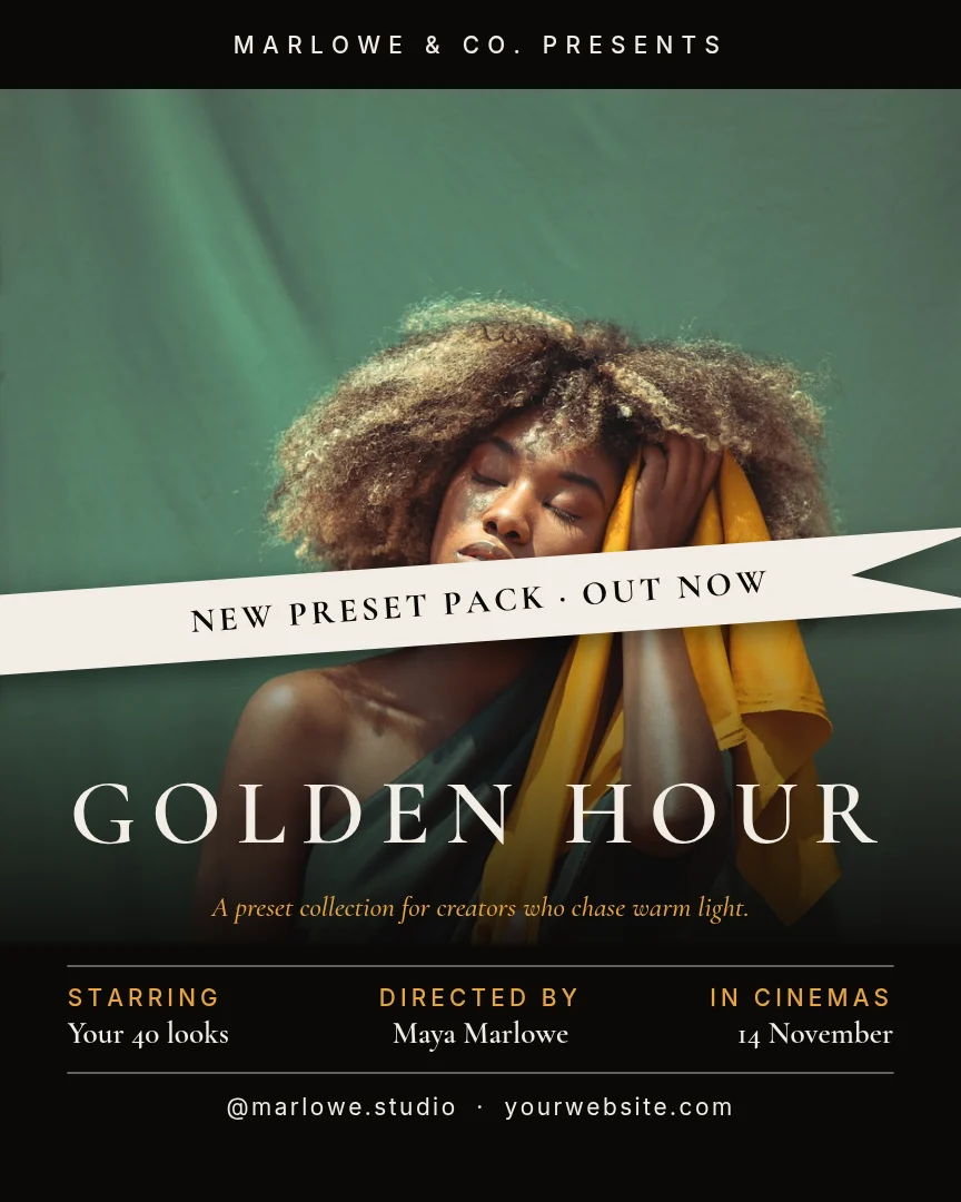 Golden Hour Ribbon Credits – Instagram post template