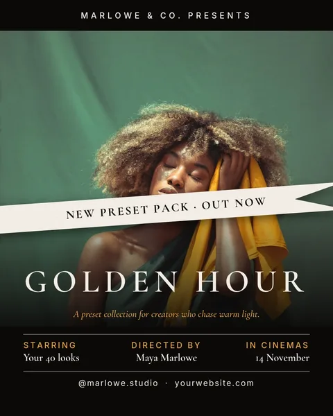 Golden Hour Ribbon Credits – Instagram post template