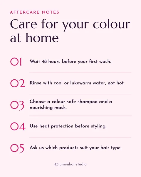 Aftercare Colour Tips – Instagram post template