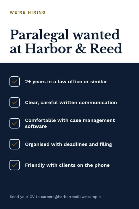 Paralegal Role Checklist – Pinterest pin template