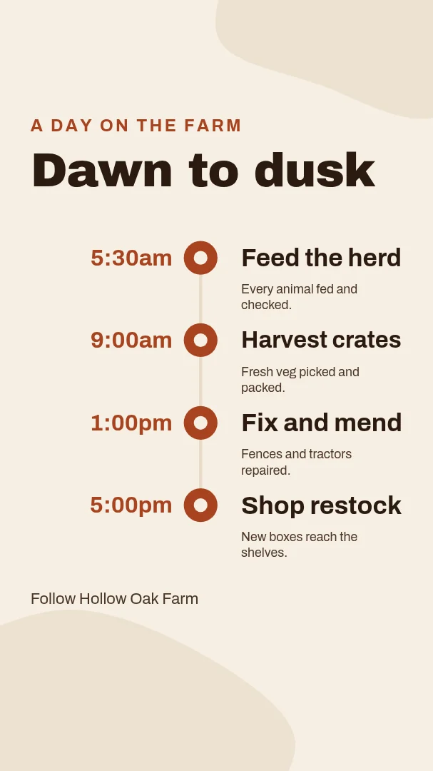 Dawn Chores Story Timeline – Instagram story template