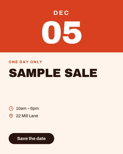 Pop-Up Sample Sale Poster – Instagram post template
