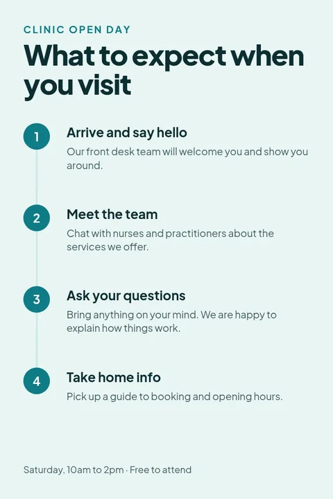 Open Day Clinic Steps – Pinterest pin template