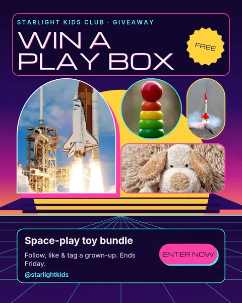 Neon Horizon Play Box – Instagram post template