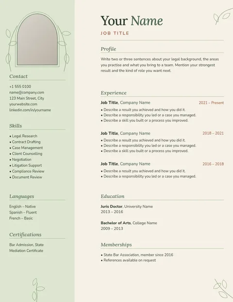Sage Leaf Counsel Résumé – Résumé template