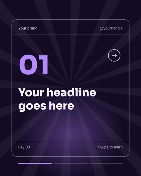Ultraviolet – Instagram carousel template, 3 pages