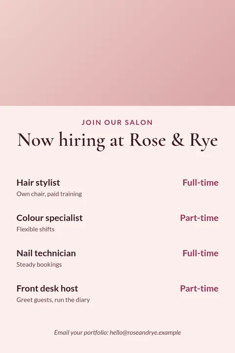 Blush Stylist Wanted Pin – Pinterest pin template