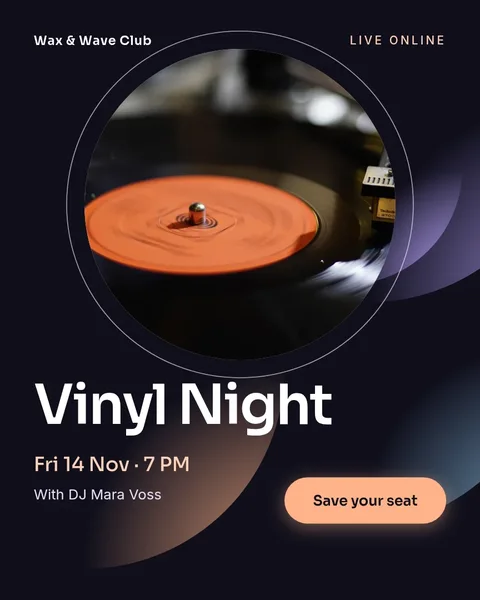 Vinyl Night Glow Window – Instagram post template
