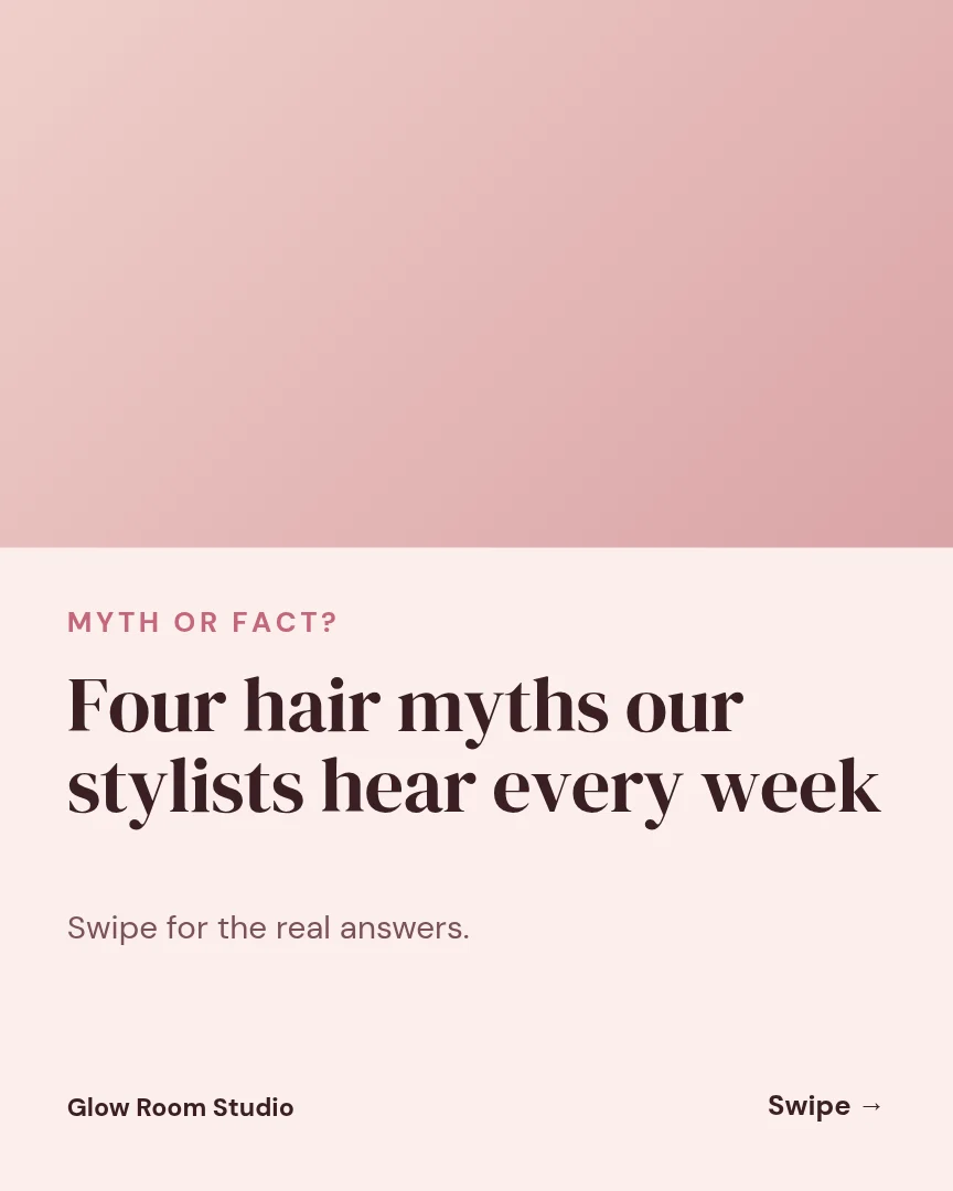 Hair care myths carousel – Instagram carousel template, page 1