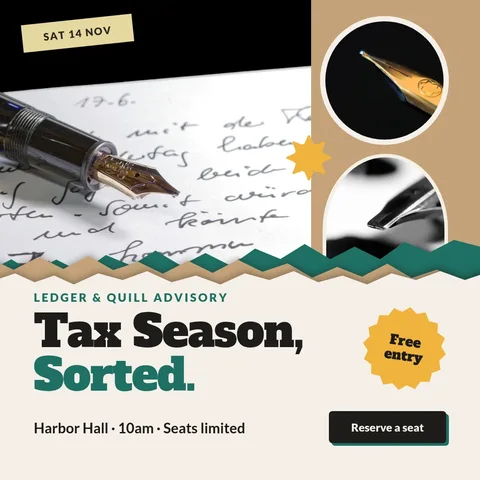 Torn Ledger Workshop Collage – Instagram post template